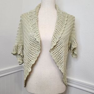 Handmade,Knitted Crochet? VINTAGE sweater vest cardigan small/med shrug poncho
